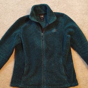 The North Face Women's Green Ribbed Sherpa Full zip Jacket
